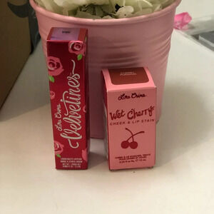 Lime crime bundle wet cherry cheek and lipstain + velvetines liquid lipstick